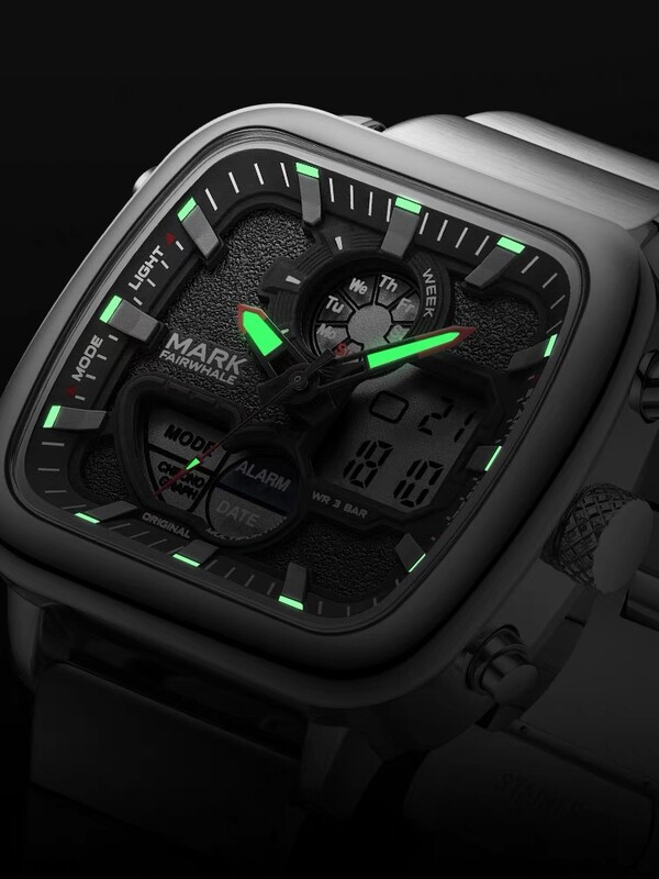 2024 m. Prabangūs vyriški kvadratiniai kvarciniai laikrodžiai Unikalaus dizaino nerūdijančio plieno laikrodžiai Madingi daugiafunkcis elektroninis vyriškas rankinis laikrodis Naujas