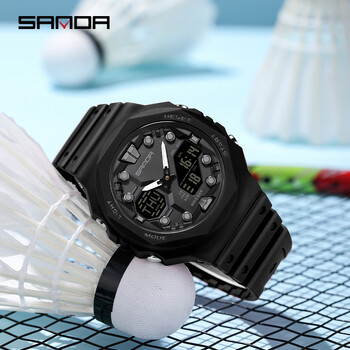 SANDA Ψηφιακό ρολόι LED Ανδρικό ρολόι χειρός Military Sport Quartz Κορυφαία μάρκα Πολυτελές χρονόμετρο αδιάβροχο ανδρικό ηλεκτρονικό ρολόι 6200