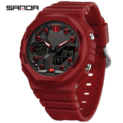 SANDA digitalni LED sat muški vojni sportski kvarcni ručni sat vrhunske marke luksuzna štoperica vodootporni muški elektronski sat 6200