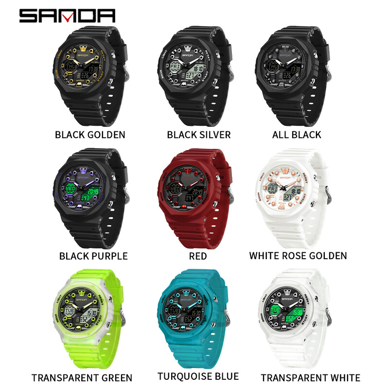 SANDA digitalni LED sat muški vojni sportski kvarcni ručni sat vrhunske marke luksuzna štoperica vodootporni muški elektronski sat 6200