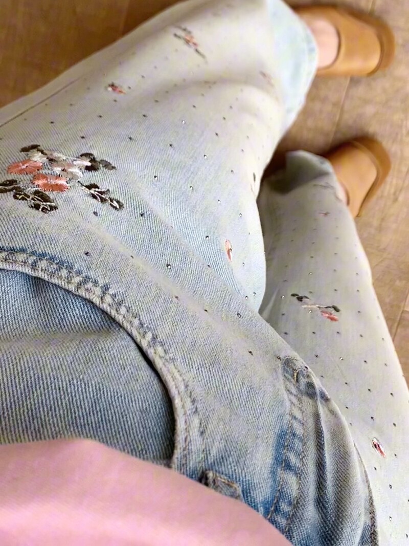 ZHISILAO Nove traperice s cvjetnim vezom Ženske vintage klasične traper hlače visokog struka Ulična odjeća proljeće ljeto 2024.