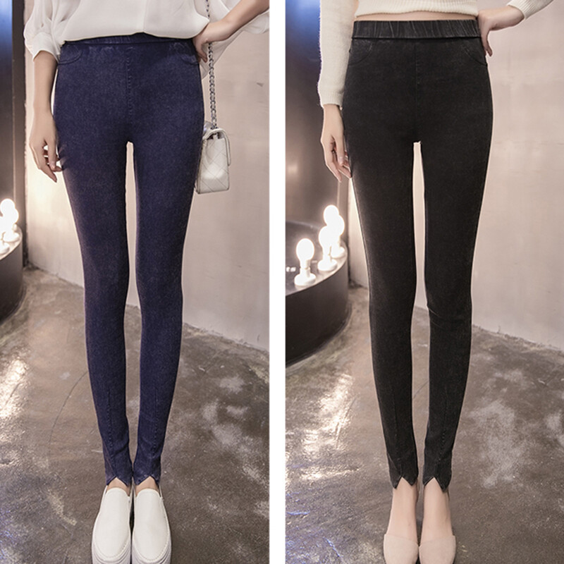 Ženske uske pencil traperice visokog struka Prevelike 5xl korejske ležerne uske traper hlače Vintage Vaqueros Split Leggings Pantalone