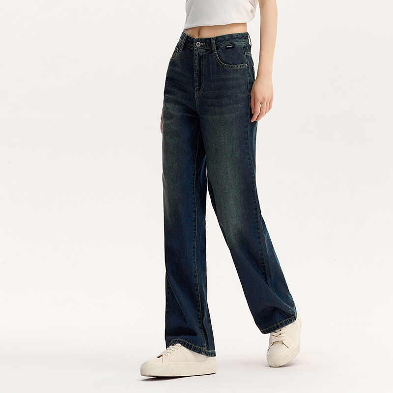 Semir Hlače Ženske pamučne traper hlače visokog struka Viši izgled Jesen 2024. Nove široke hlače koje skrivaju tijelo