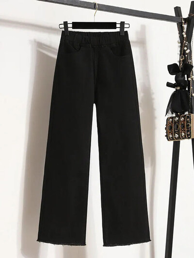 Vintage ravne traperice do gležnja, elastične vrećaste traperice visokog struka, modne modne proljeće i jesen, ženske Vaqueros prevelike 4xl traper hlače