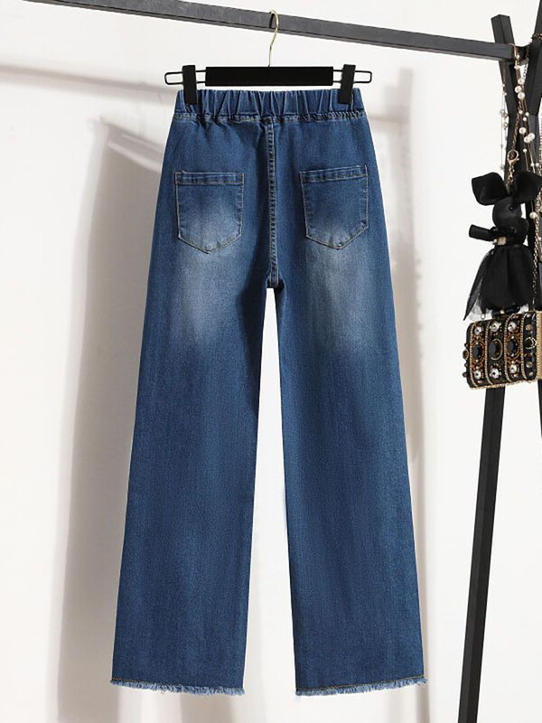 Vintage ravne traperice do gležnja, elastične vrećaste traperice visokog struka, modne modne proljeće i jesen, ženske Vaqueros prevelike 4xl traper hlače