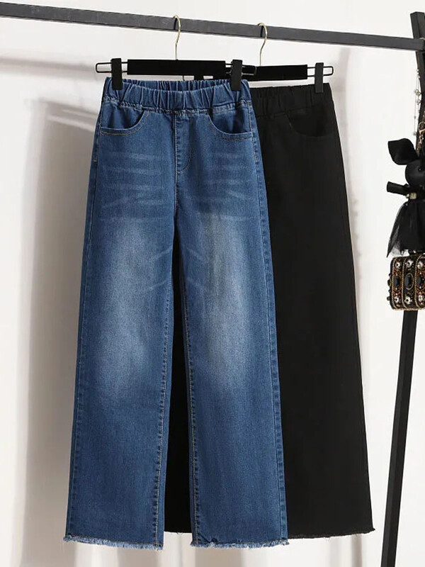 Vintage ravne traperice do gležnja, elastične vrećaste traperice visokog struka, modne modne proljeće i jesen, ženske Vaqueros prevelike 4xl traper hlače