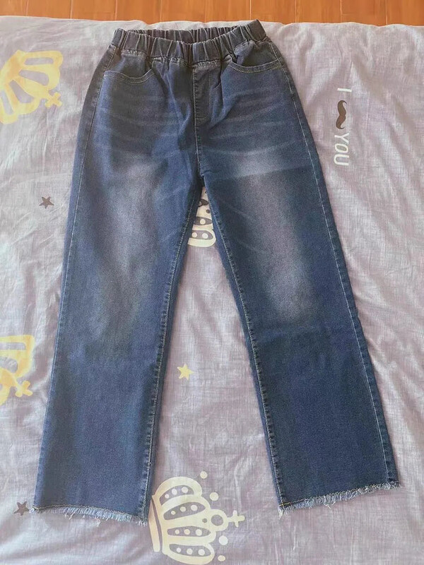 Vintage ravne traperice do gležnja, elastične vrećaste traperice visokog struka, modne modne proljeće i jesen, ženske Vaqueros prevelike 4xl traper hlače