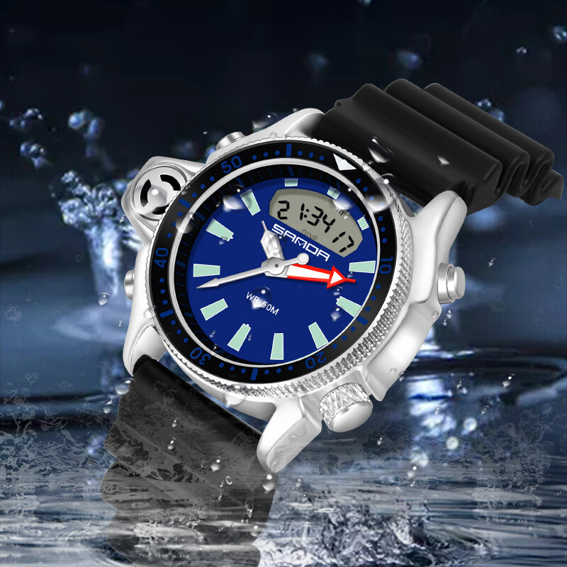 Višenamjenski sportski muški sat, analogni sat s LED zaslonom, muški vojni, kvarcni elektronički ručni sat, muški Relogio Masculino