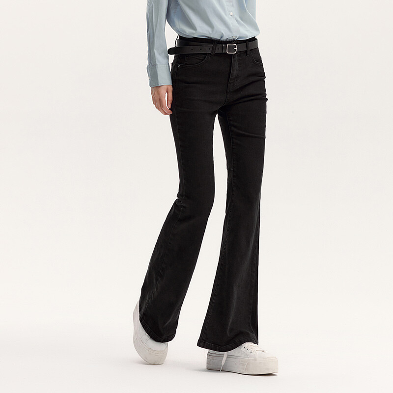 Semir Jeans Naiste kuumad tüdrukute kõrge vöökohaga laienevad teksad Hongkongi stiilis 2024 uued sügisesed maapikkused püksid