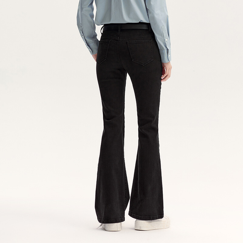 Semir Jeans Naiste kuumad tüdrukute kõrge vöökohaga laienevad teksad Hongkongi stiilis 2024 uued sügisesed maapikkused püksid