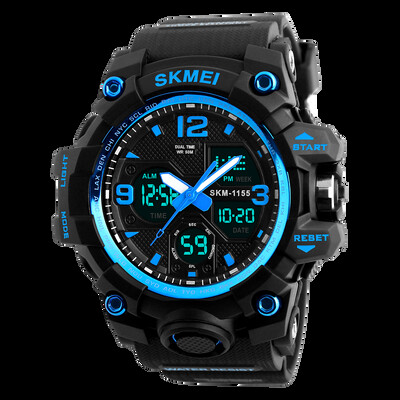 SKMEI 2 Time Ceas de exterior pentru bărbați Ceasuri sport electronice pentru bărbați Cronometru Lumină din spate Alarma Ceas cu quartz rezistent la apă reloj hombre