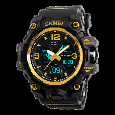 SKMEI 2 Time Ceas de exterior pentru bărbați Ceasuri sport electronice pentru bărbați Cronometru Lumină din spate Alarma Ceas cu quartz rezistent la apă reloj hombre