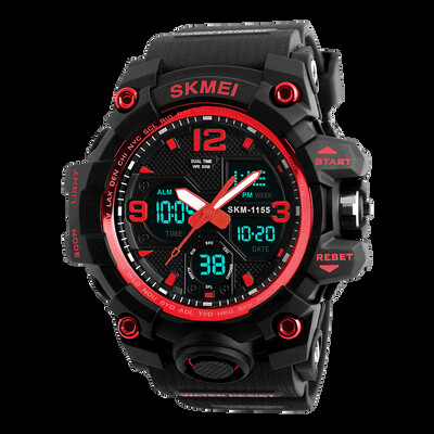 SKMEI 2 Time Ceas de exterior pentru bărbați Ceasuri sport electronice pentru bărbați Cronometru Lumină din spate Alarma Ceas cu quartz rezistent la apă reloj hombre