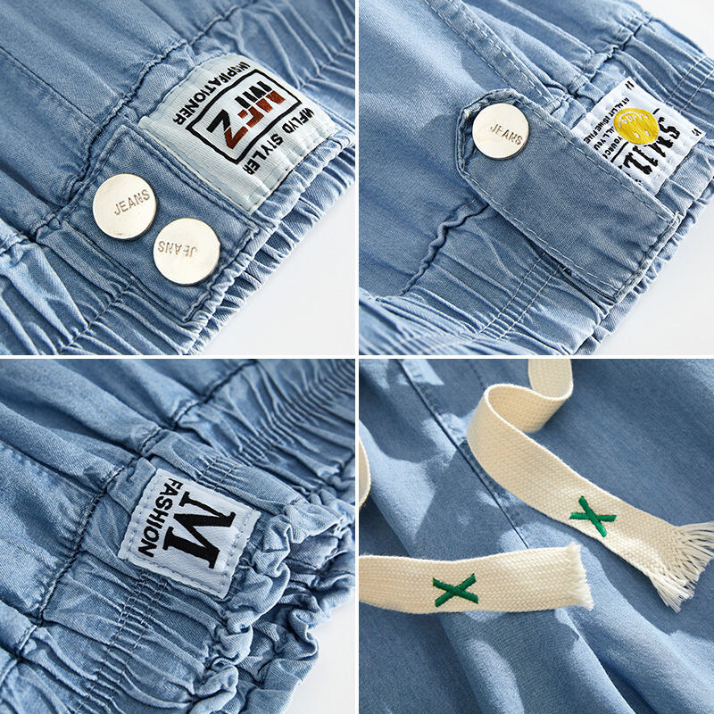 Ravne traperice do gležnja, ljetne široke traper široke nogavice s elastičnim visokim strukom, široke široke hlače Ženske prevelike hlače 4xl Pantalone Plave Vaqueros