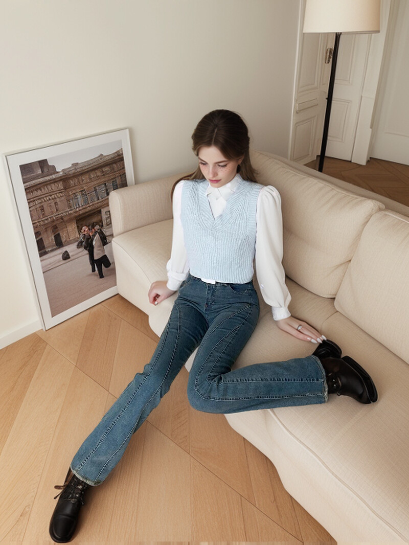 Väikesed lühikesed tüdrukud, vintage, kuumad teksad, väikesed naised, kõrge vöökohaga teksapüksid XS disainiga pahkluu pikkus 92 cm püksidAyt