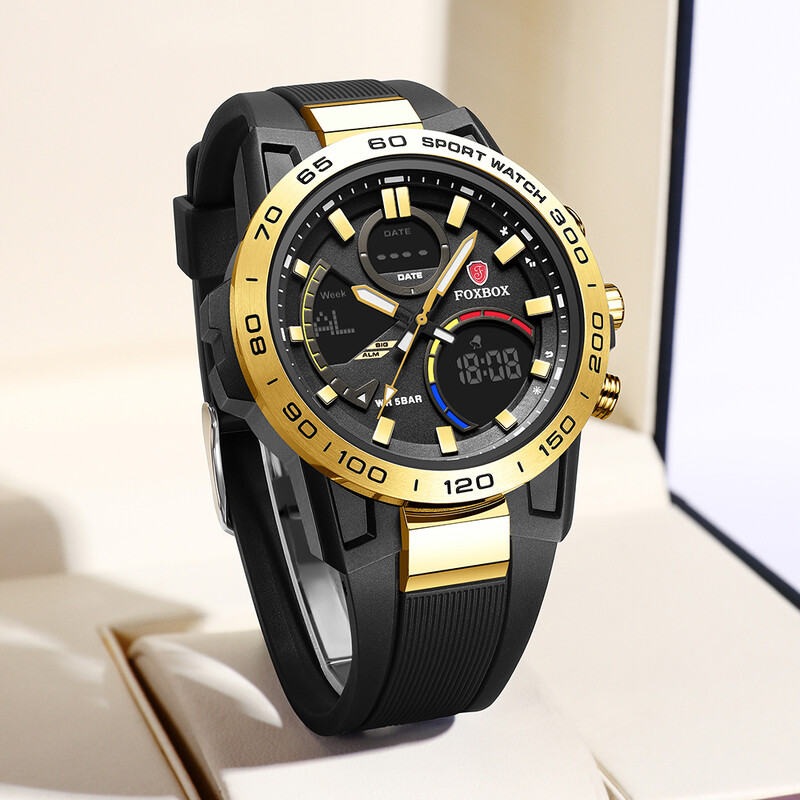 LIGE mood luksuslik elektrooniline meeste käekell vabaaja sportlik silikoonist sõjaline kahe digitaalse ekraaniga kellad meeste veekindlad äratuskellad