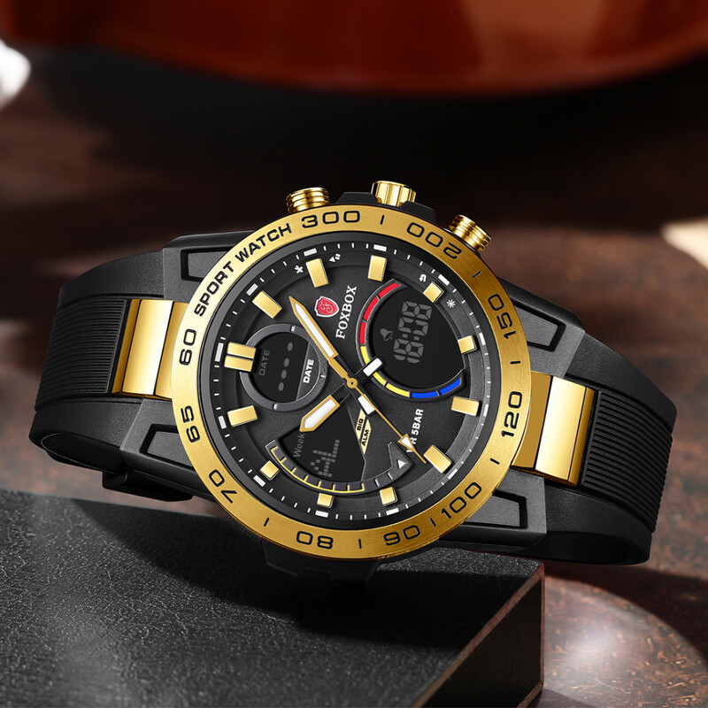 LIGE mood luksuslik elektrooniline meeste käekell vabaaja sportlik silikoonist sõjaline kahe digitaalse ekraaniga kellad meeste veekindlad äratuskellad
