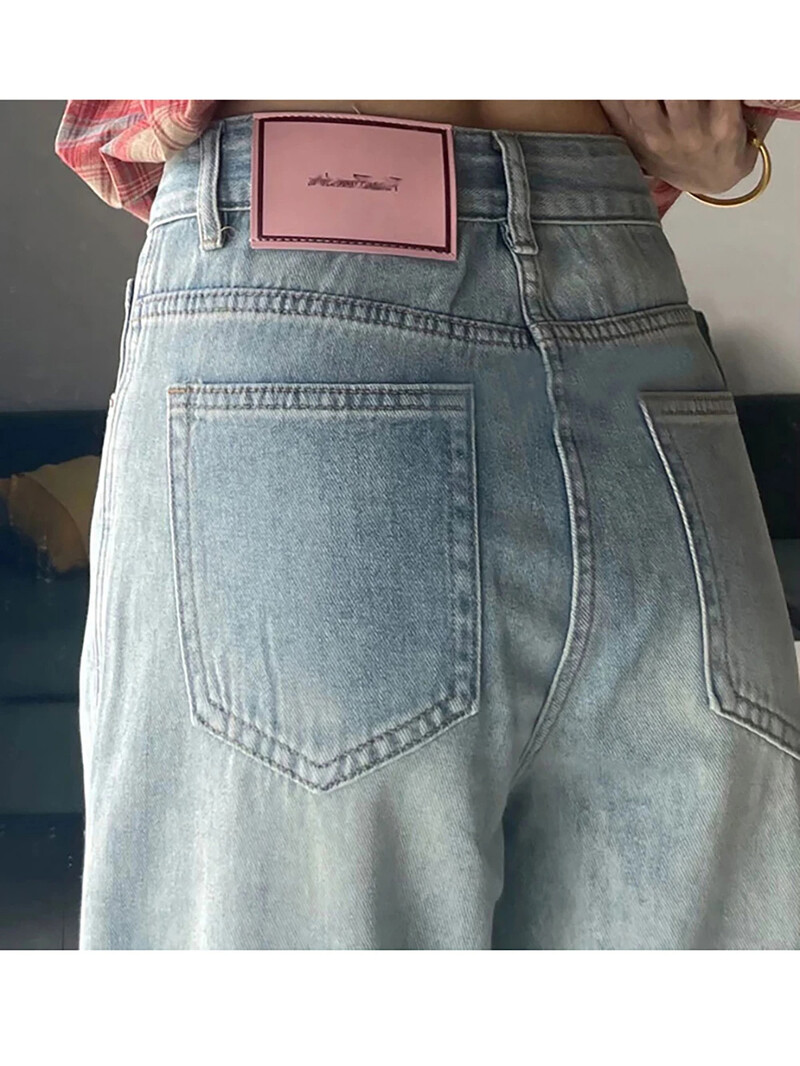 Mărimea S-5XL Blugi albastru deschis femei primăvară toamnă modă talie înaltă pantaloni drepti largi din denim pantaloni supradimensionați cu picioare largi Pantaloni