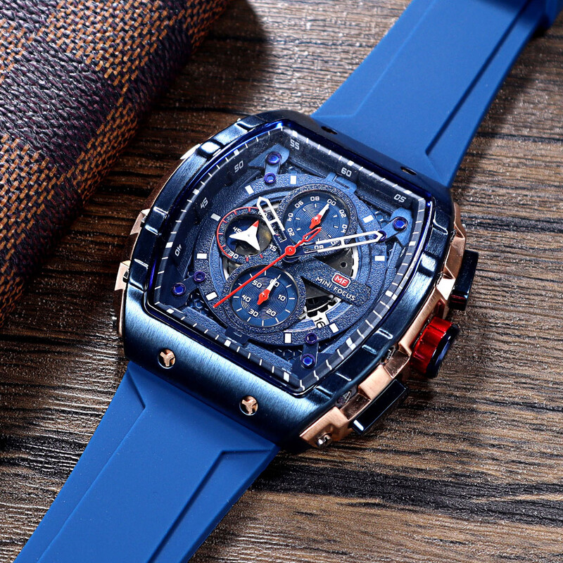 MINIFOCUS Ceasuri de modă Bărbați Sport Ceasuri electronice de mână cu quartz Brățară de lux pentru bărbați din silicon Relogio Masculino