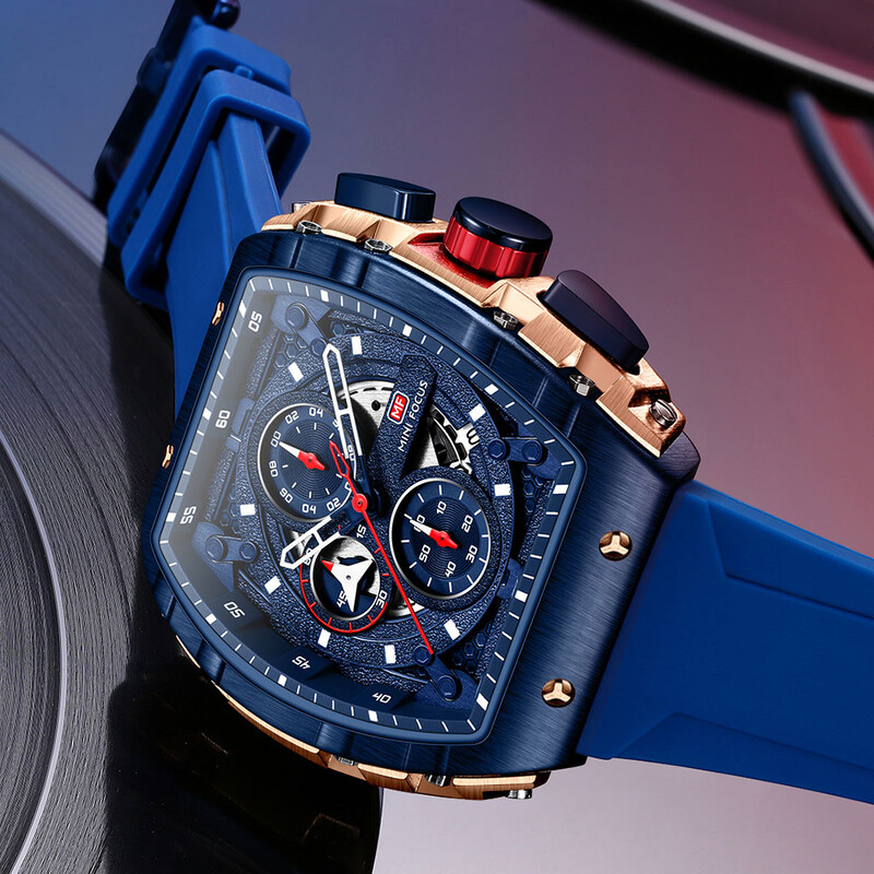 MINIFOCUS Ceasuri de modă Bărbați Sport Ceasuri electronice de mână cu quartz Brățară de lux pentru bărbați din silicon Relogio Masculino