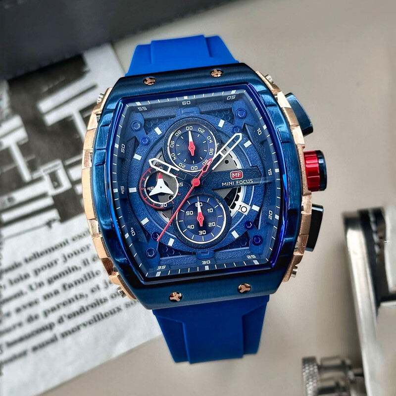 MINIFOCUS Ceasuri de modă Bărbați Sport Ceasuri electronice de mână cu quartz Brățară de lux pentru bărbați din silicon Relogio Masculino