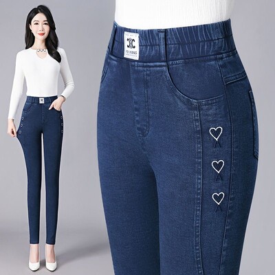 Tikandid Kõrge vöökohaga veniv pliiats Teksad Pahkluuni õhukesed Pantalones Vintage Skinny Vaqueros Korea Naiste vabaaja teksapüksid