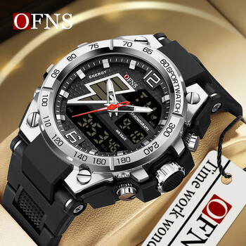 OFNS 6137 Електронен часовник Korean Edition Outdoor Waterproof Fashion Trend Black Technology Многофункционален мъжки будилник