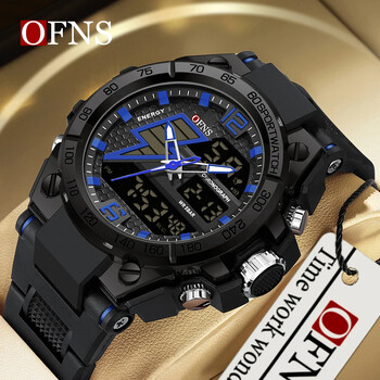 OFNS 6137 Електронен часовник Korean Edition Outdoor Waterproof Fashion Trend Black Technology Многофункционален мъжки будилник