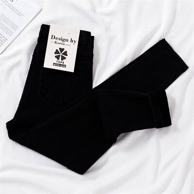 Blugi creion subțiri până la glezne cu talie înaltă pentru femei Pantaloni skinny coreeni Pantaloni vintage albaștri din denim Pantaloni casual Stretch Vaqueros