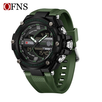 OFNS brändi tipp luksuslik 3185 digitaalne LED-ekraan, meeste sõjaline spordi kvartsstoppkell veekindel meeste elektrooniline kell
