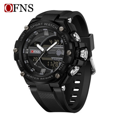 OFNS brändi tipp luksuslik 3185 digitaalne LED-ekraan, meeste sõjaline spordi kvartsstoppkell veekindel meeste elektrooniline kell