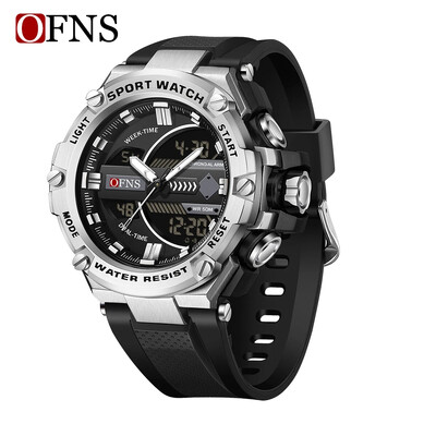 OFNS brändi tipp luksuslik 3185 digitaalne LED-ekraan, meeste sõjaline spordi kvartsstoppkell veekindel meeste elektrooniline kell
