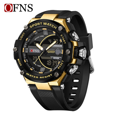 OFNS brändi tipp luksuslik 3185 digitaalne LED-ekraan, meeste sõjaline spordi kvartsstoppkell veekindel meeste elektrooniline kell