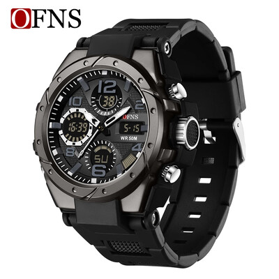 Ανδρικό ηλεκτρονικό ρολόι OFNS 6008 Αθλητικό αδιάβροχο ρολόι νυκτός για εξωτερικούς χώρους Πολυλειτουργικό ανδρικό ηλεκτρονικό ρολόι