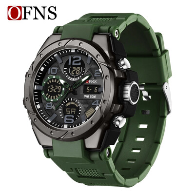 Ανδρικό ηλεκτρονικό ρολόι OFNS 6008 Αθλητικό αδιάβροχο ρολόι νυκτός για εξωτερικούς χώρους Πολυλειτουργικό ανδρικό ηλεκτρονικό ρολόι