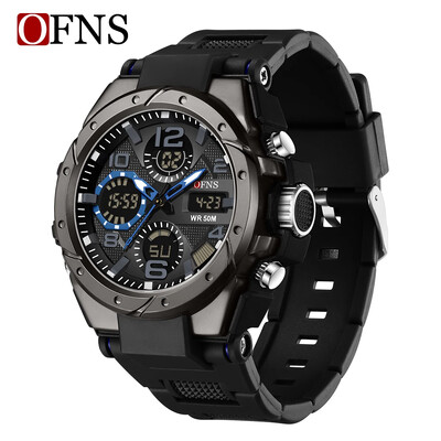 Ανδρικό ηλεκτρονικό ρολόι OFNS 6008 Αθλητικό αδιάβροχο ρολόι νυκτός για εξωτερικούς χώρους Πολυλειτουργικό ανδρικό ηλεκτρονικό ρολόι