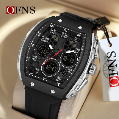 OFNS 6157 Ceas electronic de top nou, digital, multifuncțional, tendință de modă, ceas pentru bărbați, ceas cu alarmă, rezistent la apă, ceas pentru bărbați