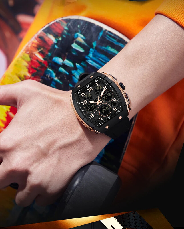 OFNS 6157 parim uus elektrooniline käekell, digitaalne multifunktsionaalne mood Trend meeste käekell, silikoonist veekindel äratuskell meeste käekell