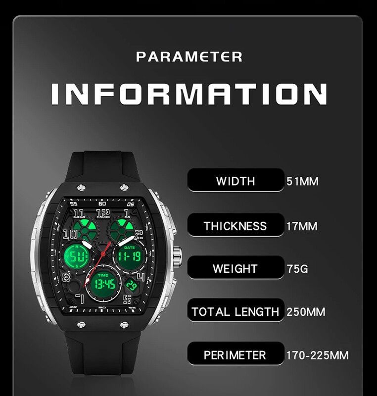 OFNS 6157 parim uus elektrooniline käekell, digitaalne multifunktsionaalne mood Trend meeste käekell, silikoonist veekindel äratuskell meeste käekell