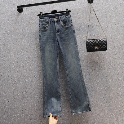 Sügisene lõhestatud veniv Flare Teksad Naine Kõrge vöökohaga saapalõikega teksapüksid Naiste elastsed püksid Femme 2023 Pantalones Mujer 5XL