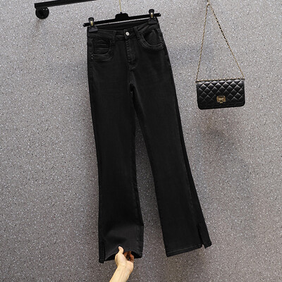 Sügisene lõhestatud veniv Flare Teksad Naine Kõrge vöökohaga saapalõikega teksapüksid Naiste elastsed püksid Femme 2023 Pantalones Mujer 5XL