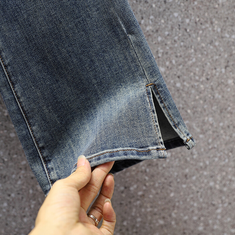 Sügisene lõhestatud veniv Flare Teksad Naine Kõrge vöökohaga saapalõikega teksapüksid Naiste elastsed püksid Femme 2023 Pantalones Mujer 5XL