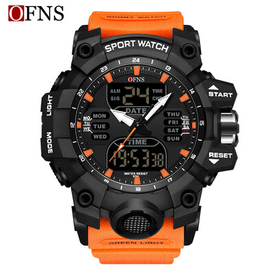 OFNS 6126 brändi meeste spordi veekindel LED digitaalsed elektroonilised käekellad sõjaväe käekell Relogio Masculino