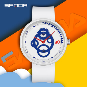 SANDA Net Red New Fashion Electronic Watch Junior High School Ανδρικό και Γυναικείο Ρολόι Silicone Simple Waterproof ρολόι 3216