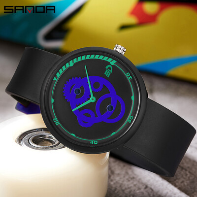 SANDA Net Red Ceas electronic nou la moda pentru liceu Ceas pentru barbati si femei din silicon Ceas simplu rezistent la apa 3216