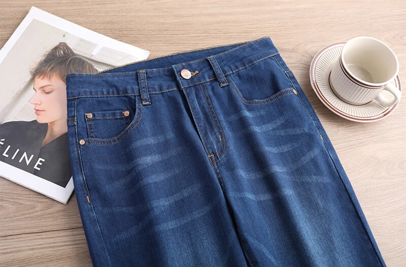 3/4 Flare Jeans Γυναικείο Καλοκαιρινό λεπτό τζιν για γυναίκες 2024 Νέο ψηλόμεσο τζιν Κάπρι παντελόνι Γυναικεία Jean Femme Κορεάτικα ρούχα