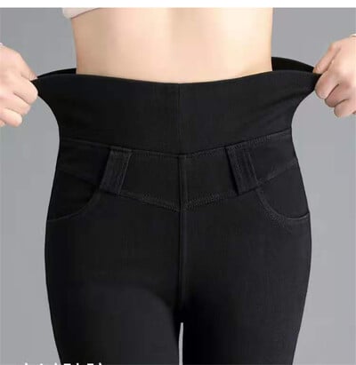 Juhuslikud kõrge vöökohaga venivad kitsad teksad naiste 40 suurema suurusega pliiats Vaqueros Mujer pahkluu pikkusega teksapüksid pesu õhuke kauboi