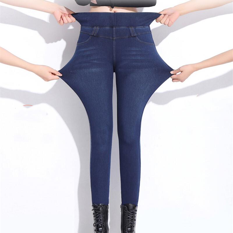 Juhuslikud kõrge vöökohaga venivad kitsad teksad naiste 40 suurema suurusega pliiats Vaqueros Mujer pahkluu pikkusega teksapüksid pesu õhuke kauboi