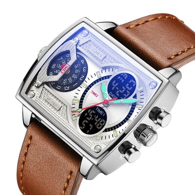 Sanda Nou 6032 Ceas pătrat siliconic Sport la modă Ceas electronic pentru studenți multifuncțional Ceasuri pentru bărbați cu craniu