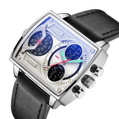 Sanda Nou 6032 Ceas pătrat siliconic Sport la modă Ceas electronic pentru studenți multifuncțional Ceasuri pentru bărbați cu craniu